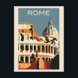 Rom Italien Vintag Kolosseum Vatikanreise Postkarte<br><div class="desc">Jeder würde Liebe haben,  diese Vintage italienische Postkarte mit einer Retro-Abbildung des Kolosseums und des Vatikans in Rom,  Italien,  zu erhalten!</div>