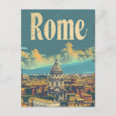 Rom Italien Vintag Retro Travel Illustration Postkarte (Vorderseite)