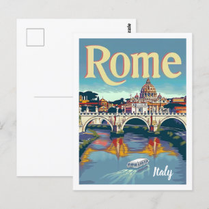 Rom Italien Vintage Berühmter Reiseort Postkarte