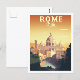 Rom Italien Vintage Berühmter Reiseort Postkarte