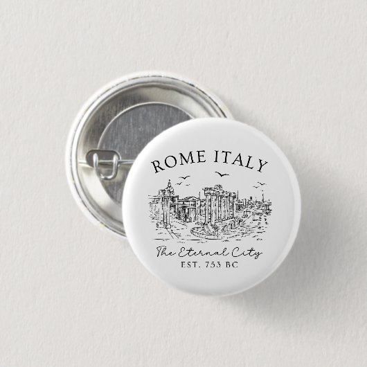 Rom Italien Vintage Button (Vorne & Hinten)