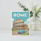 Rom Italien Vintage Car Italienisches Kolosseum Postkarte (Stehend Vorderseite)