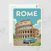 Rom Italien Vintage Car Italienisches Kolosseum Postkarte (Vorne/Hinten)