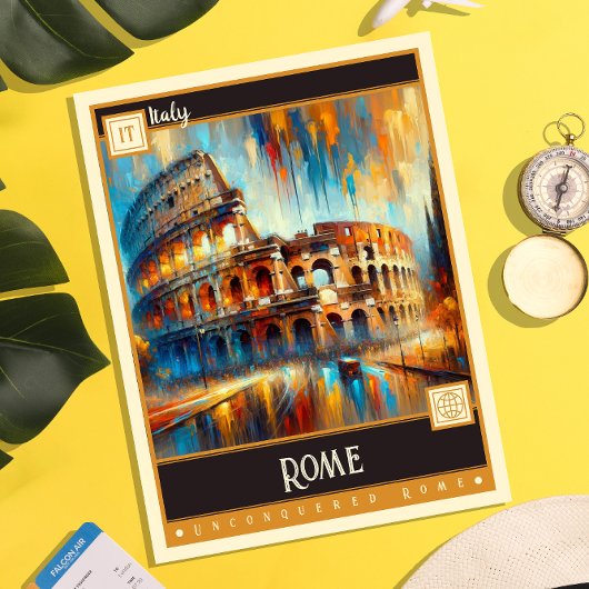 Rom, Italien | Vintage Malerei Postkarte