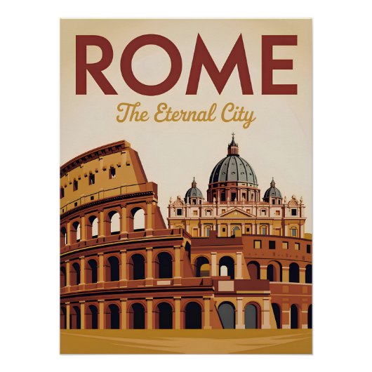Rom Italien vintage Poster (Vorderseite)