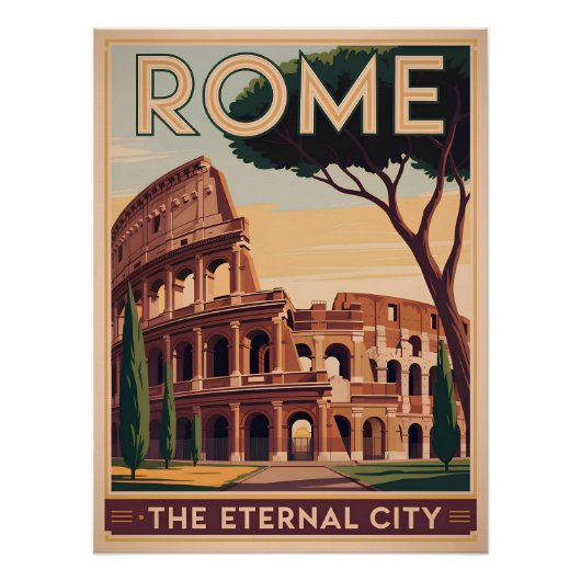 Rom Italien Vintage Poster (Vorderseite)