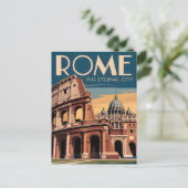 Rom Italien vintage Postkarte (Stehend Vorderseite)