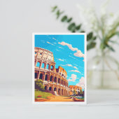 Rom Italien Vintage Reise Illustration Postkarte (Stehend Vorderseite)
