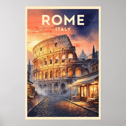 Rom Italien Vintage Reise Poster (Vorne)