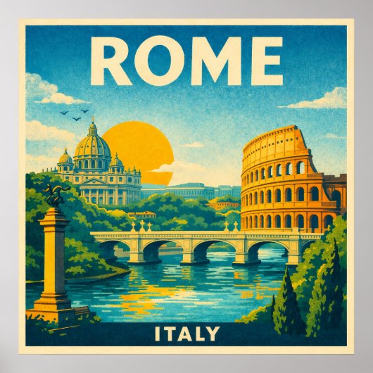 Rom Italien Vintage-Reiseposter Poster (Vorne)