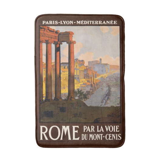 Rom Italien Vintage Travel Poster Badmatten Badematte (Vorderseite Vertikal)