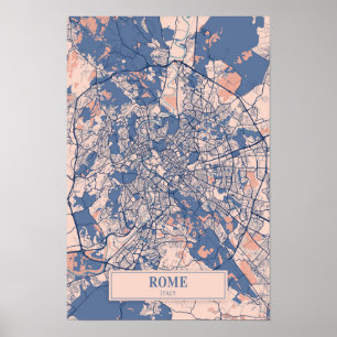 Rom Italien Windige Stadtplan Reise Poster