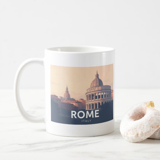 Rom Italy Pastel Travel Design Kaffeetasse (Mit Donut)