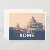 Rom Italy Pastel Travel Design Postkarte (Vorne/Hinten)