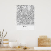 Rom Kartografie Stadtkarte Poster (Küche)