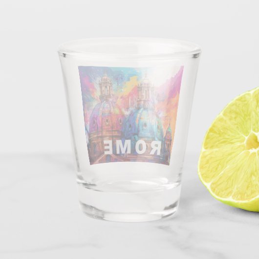 Rom Kathedralen Abstrakte Kunst Schnapsglas (Rückseite)