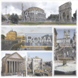 Rom ^ Kolosseum - Arch of Constantine - Pantheon Aufkleber<br><div class="desc">Reisen und PostCard Hier ist die Erinnerung an Ihren Urlaub in Italien. Dieses Bild enthält eine Darstellung der folgenden Orte: Rom - Das Kolosseum und der Konstantiner Arch - Pantheon - Brücke Saint Angelo - Foro Romano - Brunnen Barcaccia - Trinità dei Monti - Piazza di Spagna. Beeindrucken Sie Freunde...</div>