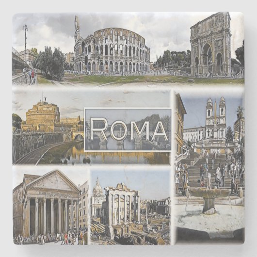 Rom ^ Kolosseum - Arch of Constantine - Pantheon Steinuntersetzer (Vorderseite)