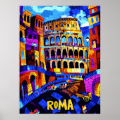 Rom Kolosseum Farben, pulsierendes geometrisches S Poster (Vorne)