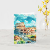 Rom Kolosseum Italien Wasserfarbe Karte (Gelbe Blume)