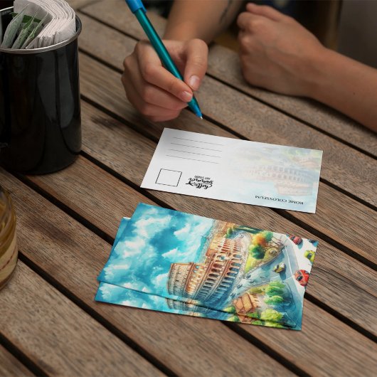 Rom Kolosseum Italien Wasserfarben Postkarte