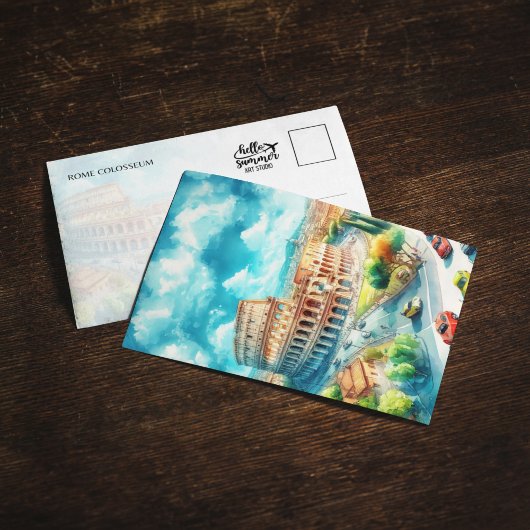 Rom Kolosseum Italien Wasserfarben Postkarte