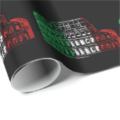 Rom-Kolosseum-italienisches Flaggen-Packpapier Geschenkpapier (Rolleneckpunkt)