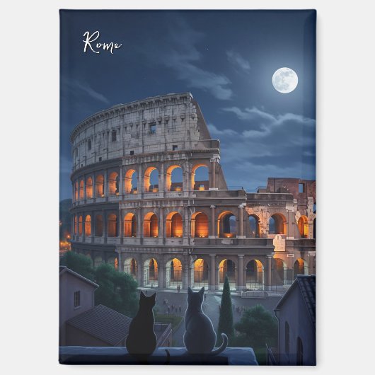Rom Kolosseum-Katzen in der Nacht Magnet (Vorderseite)