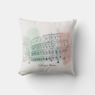 Rom Kolosseum mit italienischem Flag Farbstift in Kissen