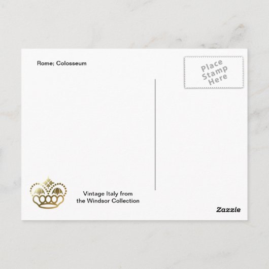 Rom; Kolosseum Postkarte (Rückseite)