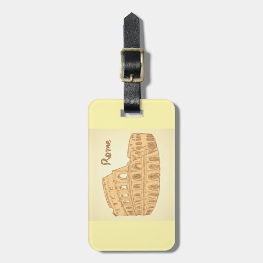 Rom Kolosseum Sketch Gepäckanhänger (Vorderseite vertikal)