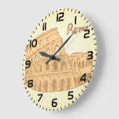 Rom Kolosseum Sketch Große Wanduhr (Winkel)