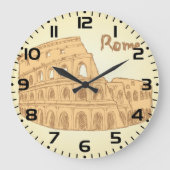 Rom Kolosseum Sketch Große Wanduhr (Vorderseite)