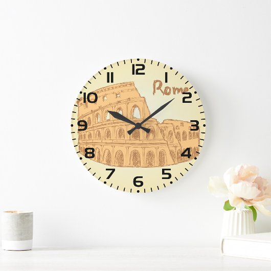 Rom Kolosseum Sketch Große Wanduhr