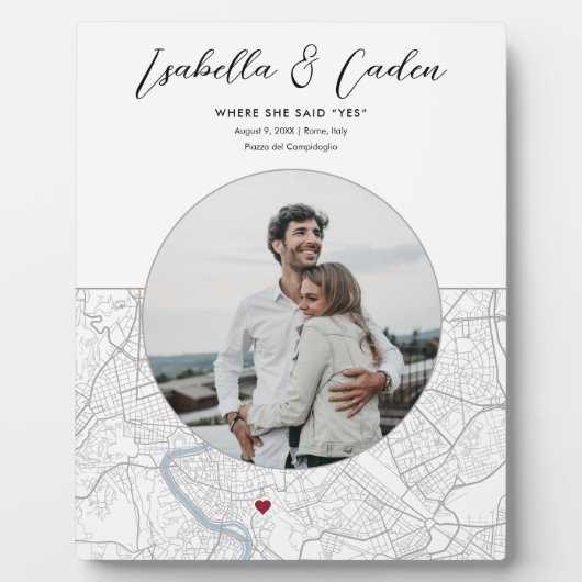 Rom Map Wedding Verlobung Foto Geschenk Vertikal Fotoplatte (Vorderseite)