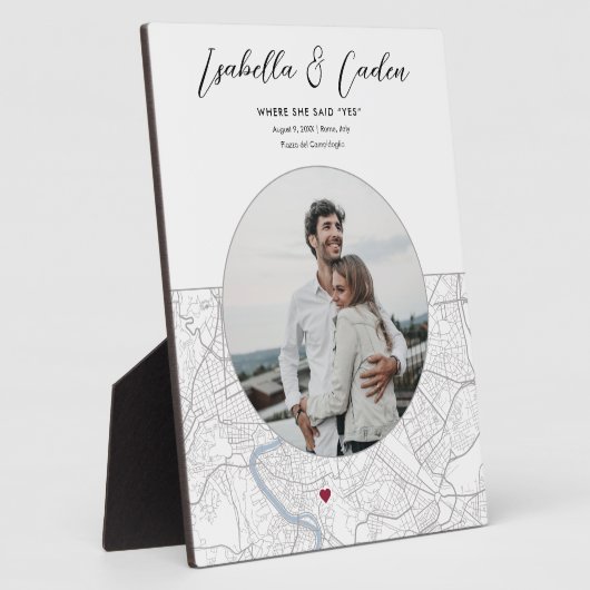 Rom Map Wedding Verlobung Foto Geschenk Vertikal Fotoplatte (Seite)