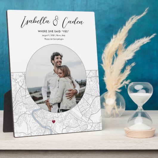 Rom Map Wedding Verlobung Foto Geschenk Vertikal Fotoplatte (Seite)