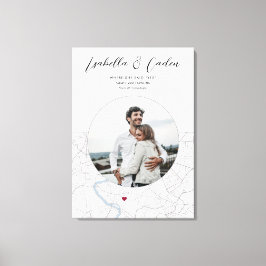 Rom Map Wedding Verlobung Foto Geschenk Vertikal Leinwanddruck