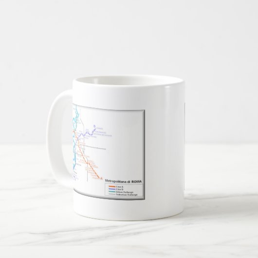 Rom-Metro-Karte Kaffeetasse (Vorderseite Links)