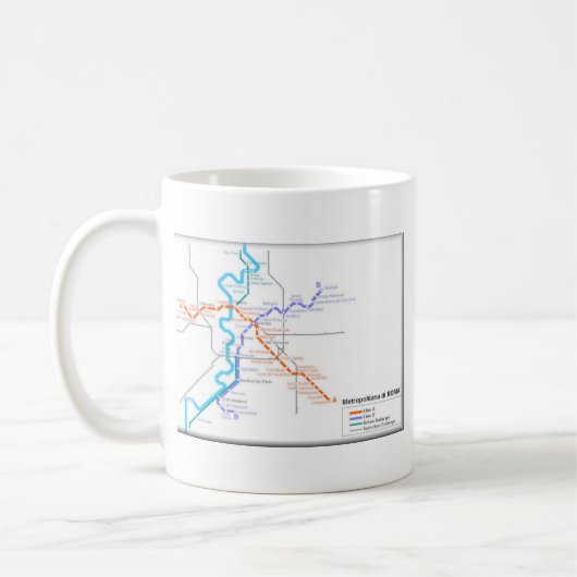 Rom-Metro-Karte Kaffeetasse (Links)