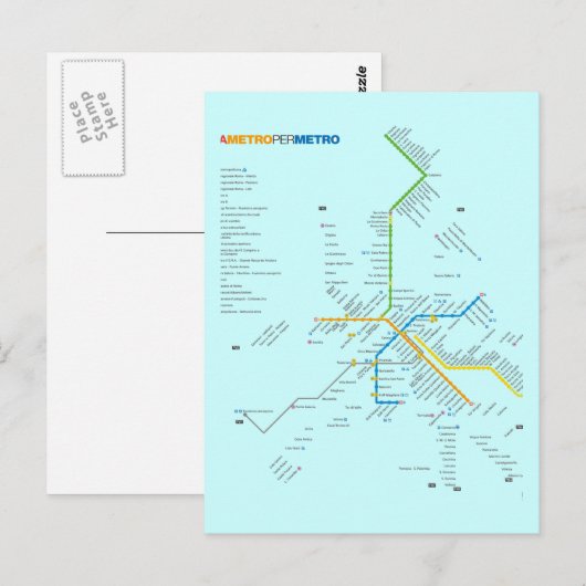 ROM METRO POSTKARTE (Vorne/Hinten)