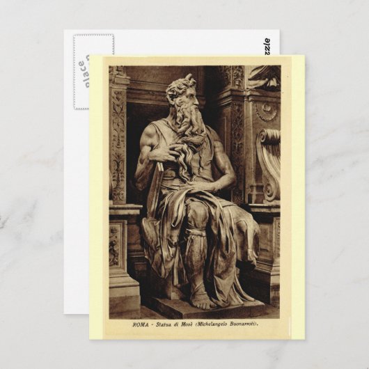 Rom, Moses, durch Michelangelo Postkarte (Vorne/Hinten)