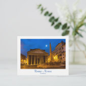 Rom - Pantheon auf Vollmond-Postkarte mit Text Postkarte (Stehend Vorderseite)
