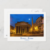 Rom - Pantheon auf Vollmond-Postkarte mit Text Postkarte (Vorne/Hinten)