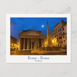 Rom - Pantheon auf Vollmond-Postkarte mit Text Postkarte