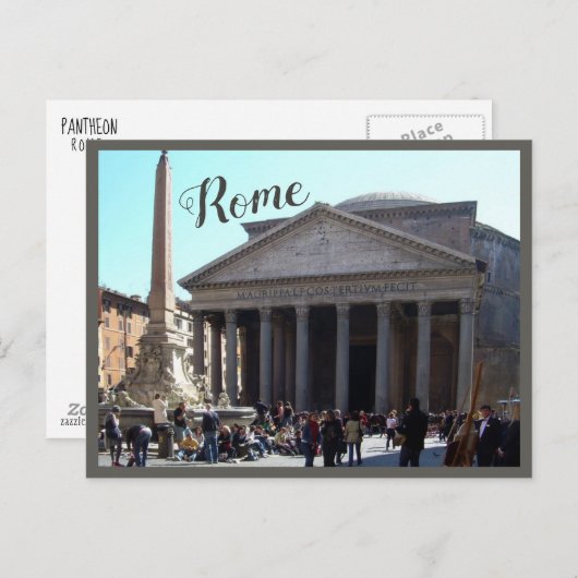 Rom (Pantheon) mit Text Postkarte (Vorne/Hinten)