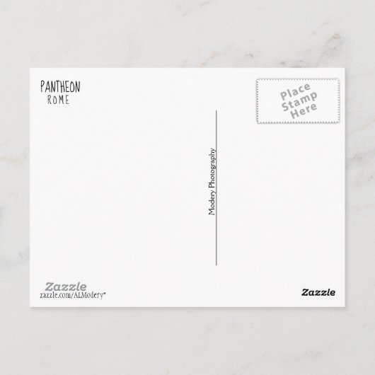 Rom (Pantheon) mit Text Postkarte (Rückseite)