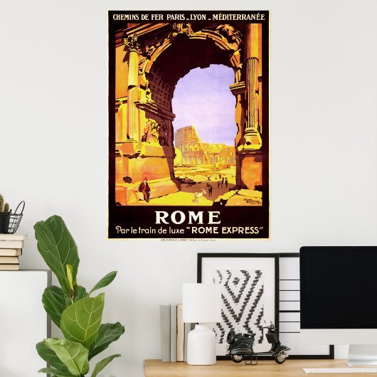 Rom, Par le train de luxe "Rome Express" Poster (Heimbüro)