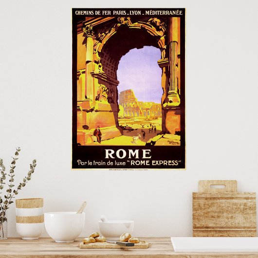 Rom, Par le train de luxe "Rome Express" Poster (Küche)