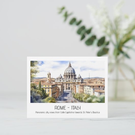 Rom Petersdom Panoramagebälk Postkarte (Stehend Vorderseite)